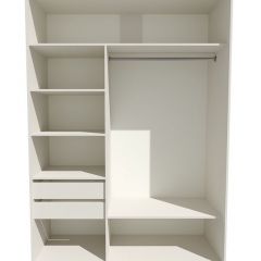 Шкаф-купе 1600 серии SOFT D6+D4+B2+PL2 (2 ящика+1штанга+1 полка) профиль «Капучино» в Губкинском - gubkinskiy.mebel24.online | фото 3
