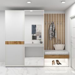 Шкаф-купе 1600 серии SOFT D6+D4+B2+PL2 (2 ящика+1штанга+1 полка) профиль «Капучино» в Губкинском - gubkinskiy.mebel24.online | фото