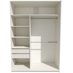 Шкаф-купе 1600 серии SOFT D6+D6+B2+PL3 (2 ящика+2штанги) профиль «Капучино» в Губкинском - gubkinskiy.mebel24.online | фото 2