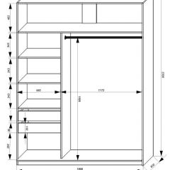 Шкаф-купе 1800 серии SOFT D1+D3+B2+PL1 (2 ящика+1штанга) профиль «Графит» в Губкинском - gubkinskiy.mebel24.online | фото 3