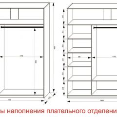 Шкаф-купе 1800 серии SOFT D6+D6+B2+PL3 (2 ящика+2штанги) профиль «Капучино» в Губкинском - gubkinskiy.mebel24.online | фото 7