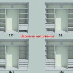 Шкаф-купе 1950 серии SILVER S3+S1+S3Z B22+PL2 (по 2 ящика лев/прав+1штанга+1 полка) профиль «Серебро» в Губкинском - gubkinskiy.mebel24.online | фото 5