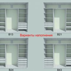 Шкаф-купе 1950 серии SILVER S3+S1+S4 B22+PL3 (по 2 ящика лев/прав+2 штанги) профиль «Серебро» в Губкинском - gubkinskiy.mebel24.online | фото 5
