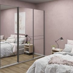 Шкаф-купе 2100 серии SOFT D4+D4+D4+B22+PL1 (по 2 ящика лев/прав+1штанга) профиль «Графит» в Губкинском - gubkinskiy.mebel24.online | фото