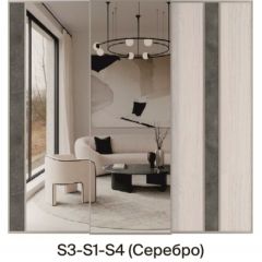 Шкаф-купе 2250 серии SILVER S7+S1+S7Z B22+PL1 (по 2 ящика лев/прав+1штанга) профиль «Серебро» в Губкинском - gubkinskiy.mebel24.online | фото 9