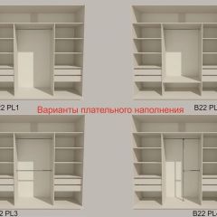 Шкаф-купе 2400 серии SOFT D2+D7+D3+B22+PL2 (по 2 ящика лев/прав+1штанга+1полка) профиль «Графит» в Губкинском - gubkinskiy.mebel24.online | фото 6