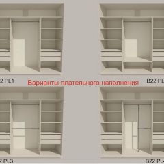 Шкаф-купе 2400 серии SOFT D5+D4+D5+B22+PL3 (по 2 ящика лев/прав+2штанги) профиль «Графит» в Губкинском - gubkinskiy.mebel24.online | фото 5