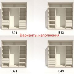 Шкаф-купе 2400 серии SOFT D5+D4+D5+B22+PL3 (по 2 ящика лев/прав+2штанги) профиль «Графит» в Губкинском - gubkinskiy.mebel24.online | фото 6