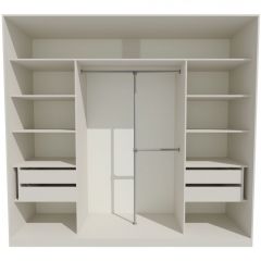 Шкаф-купе 2450 серии NEW CLASSIC K4+K4+K4+B22+PL4 (по 2 ящика лев/прав+F обр.штанга) профиль «Капучино» в Губкинском - gubkinskiy.mebel24.online | фото 2
