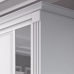 Шкаф-купе 2450 серии NEW CLASSIC K6Z+K1+K6+B22+PL2 (по 2 ящика лев/прав+1 штанга+1 полка) профиль «Капучино» в Губкинском - gubkinskiy.mebel24.online | фото 4