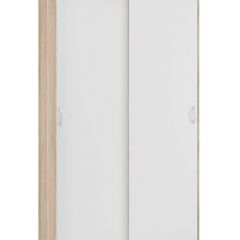 Шкаф-купе Бассо 1.0 (Дуб Сонома/Белый) 2 двери 2 зеркальные вставки в Губкинском - gubkinskiy.mebel24.online | фото 3