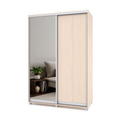 РОЛАНД Шкаф-купе с зеркалом Млечный дуб (450*1500) Р452 в Губкинском - gubkinskiy.mebel24.online | фото 2