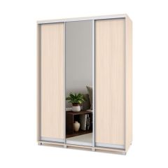 РОЛАНД Шкаф-купе с зеркалом Млечный дуб (450*1600) Р462 в Губкинском - gubkinskiy.mebel24.online | фото 2