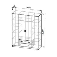 Шкаф ШК 1 (Ясень Анкор светлый) в Губкинском - gubkinskiy.mebel24.online | фото 2