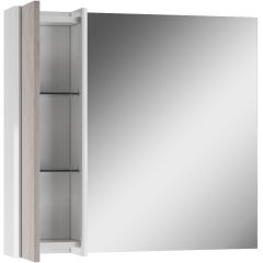 Шкаф-зеркало Uno 80 Дуб серый левый/правый Домино (DU1504HZ) в Губкинском - gubkinskiy.mebel24.online | фото 4