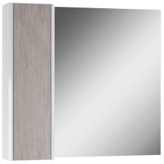 Шкаф-зеркало Uno 80 Дуб серый левый/правый Домино (DU1504HZ) в Губкинском - gubkinskiy.mebel24.online | фото 6