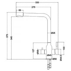 Смеситель д/кухни MELANA-F610304 Stello нерж.сталь, с переключателем на фильтр, однорычажный, сатин в Губкинском - gubkinskiy.mebel24.online | фото 4