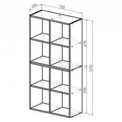 Стеллаж 8 секций (дуб сонома) в Губкинском - gubkinskiy.mebel24.online | фото 2