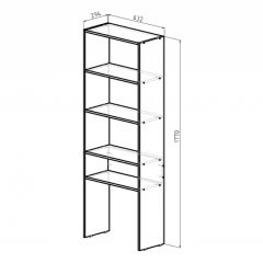 Стеллаж Элемент-1 (дуб сонома) в Губкинском - gubkinskiy.mebel24.online | фото 2