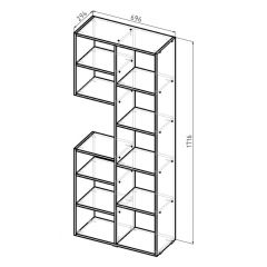 Стеллаж Элемент-2 (дуб сонома) в Губкинском - gubkinskiy.mebel24.online | фото 5