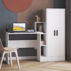 Стол компьютерный СКМ-1 ЛДСП Белый в Губкинском - gubkinskiy.mebel24.online | фото
