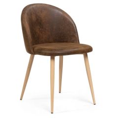 Стул на металлокаркасе Aldo dark brown / wood в Губкинском - gubkinskiy.mebel24.online | фото 1