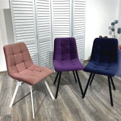 Стул CHILLI-Q SQUARE розовый #15, велюр / белый каркас, 4 шт./1 к, М-City в Губкинском - gubkinskiy.mebel24.online | фото 5