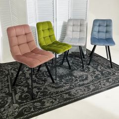 Стул CHILLI SQUARE BLUVEL-03 светло-серый, велюр / черный каркас М-City в Губкинском - gubkinskiy.mebel24.online | фото 5