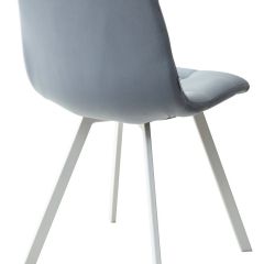 Стул CHILLI SQUARE G108-56 пудровый синий, велюр/ белый каркас М-City в Губкинском - gubkinskiy.mebel24.online | фото 4