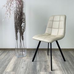 Стул CHILLI SQUARE HK017-02 серо-бежевый, PU/ черный каркас М-City в Губкинском - gubkinskiy.mebel24.online | фото 2