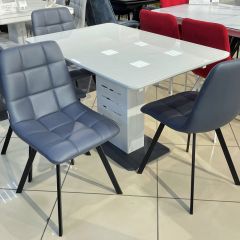 Стул CHILLI SQUARE HK017-09 серо-черничный, PU/ черный каркас М-City в Губкинском - gubkinskiy.mebel24.online | фото 6