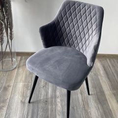 Стул HERMAN 360 град. СЕРЫЙ #27, велюр / черный каркас М-City в Губкинском - gubkinskiy.mebel24.online | фото