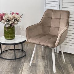 Стул MAVERICK 360 град. поворот. BLUVEL-40 BEIGE/ белый каркас, М-City в Губкинском - gubkinskiy.mebel24.online | фото 2
