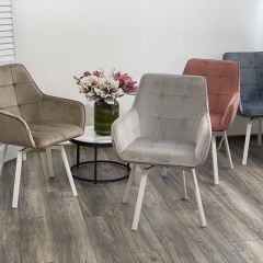 Стул MAVERICK 360 град. поворот. BLUVEL-40 BEIGE/ белый каркас, М-City в Губкинском - gubkinskiy.mebel24.online | фото 3