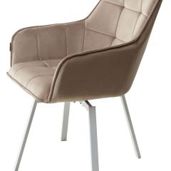 Стул MAVERICK 360 град. поворот. BLUVEL-40 BEIGE/ белый каркас, М-City в Губкинском - gubkinskiy.mebel24.online | фото 8