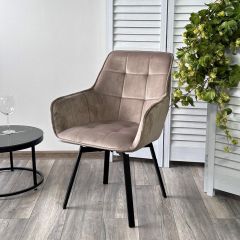 Стул MAVERICK 360 град. поворот. BLUVEL-40 BEIGE/ черный каркас, М-City в Губкинском - gubkinskiy.mebel24.online | фото 5