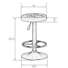 Табурет барный DOBRIN BRUNO LM-5008 (белый) в Губкинском - gubkinskiy.mebel24.online | фото 2