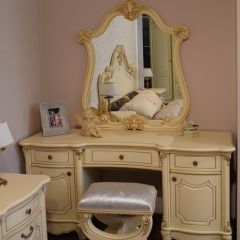 Туалетный стол + Зеркало Мона Лиза (крем) в Губкинском - gubkinskiy.mebel24.online | фото 6