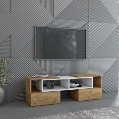 Тумба раздвижная (ЛДСП дуб крафт золотой/белый) в Губкинском - gubkinskiy.mebel24.online | фото 3