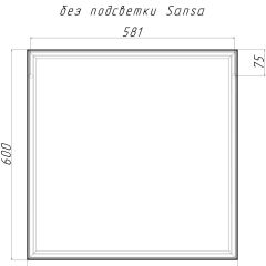 Зеркало Corsica 600х600 black без подсветки Sansa (SB1064Z) в Губкинском - gubkinskiy.mebel24.online | фото 4