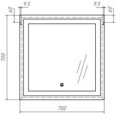 Зеркало Even 70 black с подсветкой Sansa (SE1054Z) в Губкинском - gubkinskiy.mebel24.online | фото 6