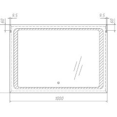 Зеркало Galaxy 100 black с подсветкой Sansa (SG1057Z) в Губкинском - gubkinskiy.mebel24.online | фото 6