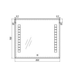 Зеркало Quadro 80 alum с подсветкой Sansa (SQ1017Z) в Губкинском - gubkinskiy.mebel24.online | фото 7