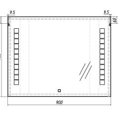 Зеркало Quadro 90 alum с подсветкой Sansa (SQ1018Z) в Губкинском - gubkinskiy.mebel24.online | фото 7