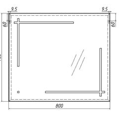 Зеркало Ray 80 black с подсветкой Sansa (SR1037Z) в Губкинском - gubkinskiy.mebel24.online | фото 7