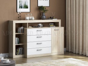 Ангара Комод (Белый глянец/Сонома) в Губкинском - gubkinskiy.mebel24.online | фото 2