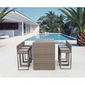 Барный комплект плетеной мебели T390GD/Y390G-W78_6Pcs Grey в Губкинском - gubkinskiy.mebel24.online | фото 2