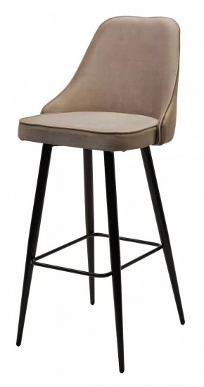 Барный стул NEPAL-BAR БЕЖЕВЫЙ #5, велюр/ черный каркас (H=78cm) М-City в Губкинском - gubkinskiy.mebel24.online | фото 1