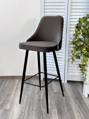 Барный стул NEPAL-BAR ГРАФИТ #14, велюр/ черный каркас (H=78cm) М-City в Губкинском - gubkinskiy.mebel24.online | фото 6