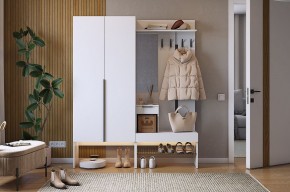БАСКО Прихожая К1 (белое дерево) в Губкинском - gubkinskiy.mebel24.online | фото